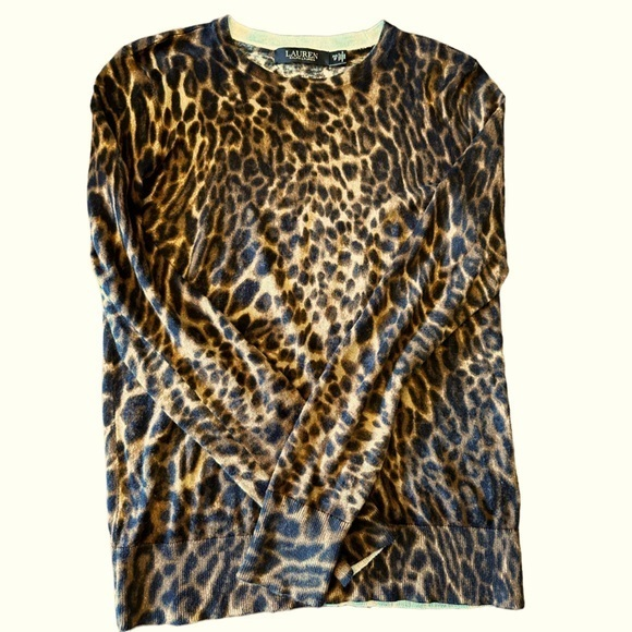 Ralph Lauren black label‎ XSP cheetah print crewneck sweater - Picture 1 of 9